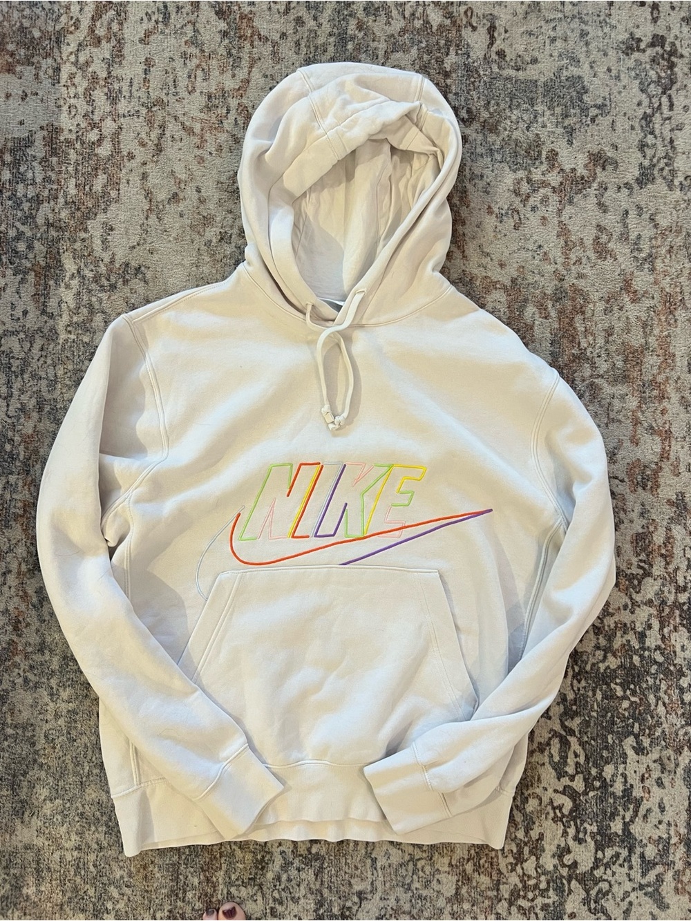 Nike Club+ Multi-Color Futura Pullover Hoodie in Phantom Cream